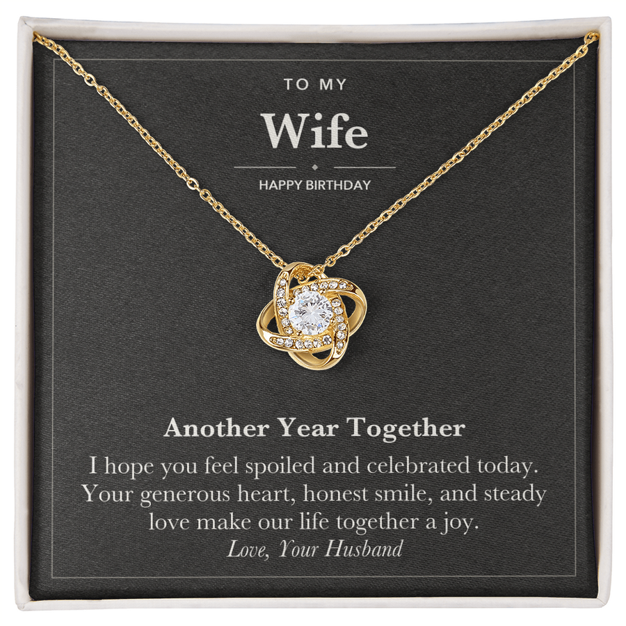 To My Wife Birthday Love Knot Necklace – Another Year Together