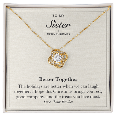 Load image into Gallery viewer, To My Sister Christmas Love Knot Necklace – Better Together
