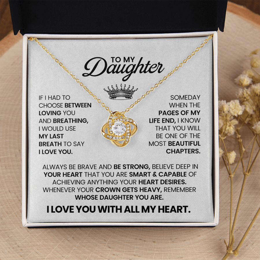 Birthday Daughter Necklace, When the Pages of My Life End You Will Be the Most Beautiful Chapters