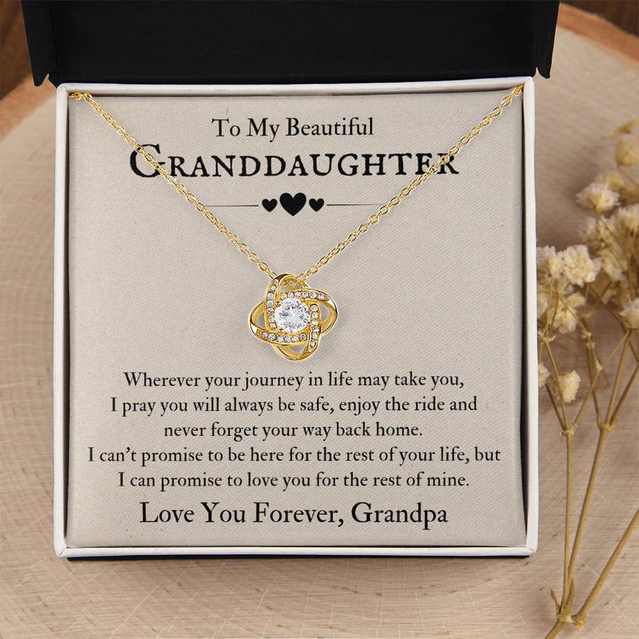 To My Beautiful Granddaughter Necklace from Grandpa, Never Forget Your Way Back Home
