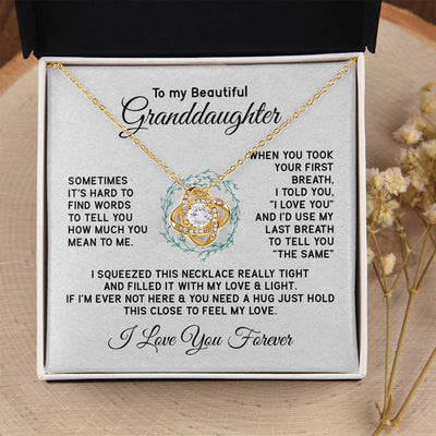 Load image into Gallery viewer, To My Granddaughter Necklace, Sometimes It&amp;#39;s Hard to Find Words to Tell You How Much You Mean to Me
