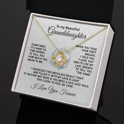 Load image into Gallery viewer, To My Granddaughter Necklace, Sometimes It&amp;#39;s Hard to Find Words to Tell You How Much You Mean to Me
