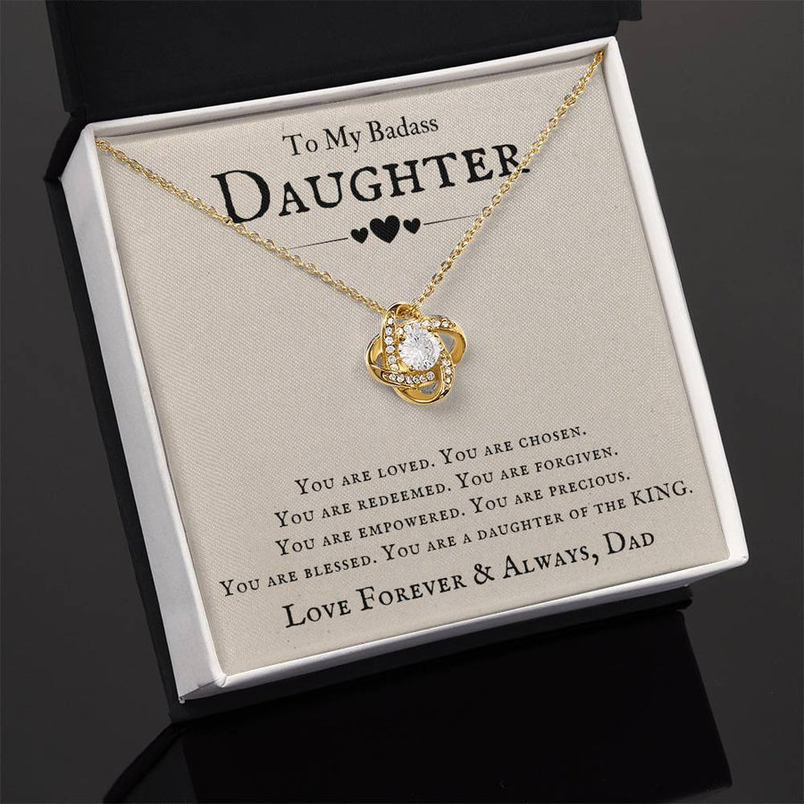 To My Badass Daughter Necklace from Dad, You Are Loved, Chosen, You Are a Daughter of the King