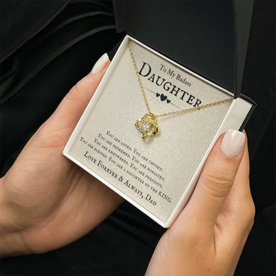 Load image into Gallery viewer, To My Badass Daughter Necklace from Dad, You Are Loved, Chosen, You Are a Daughter of the King
