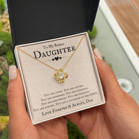 Load image into Gallery viewer, To My Badass Daughter Necklace from Dad, You Are Loved, Chosen, You Are a Daughter of the King
