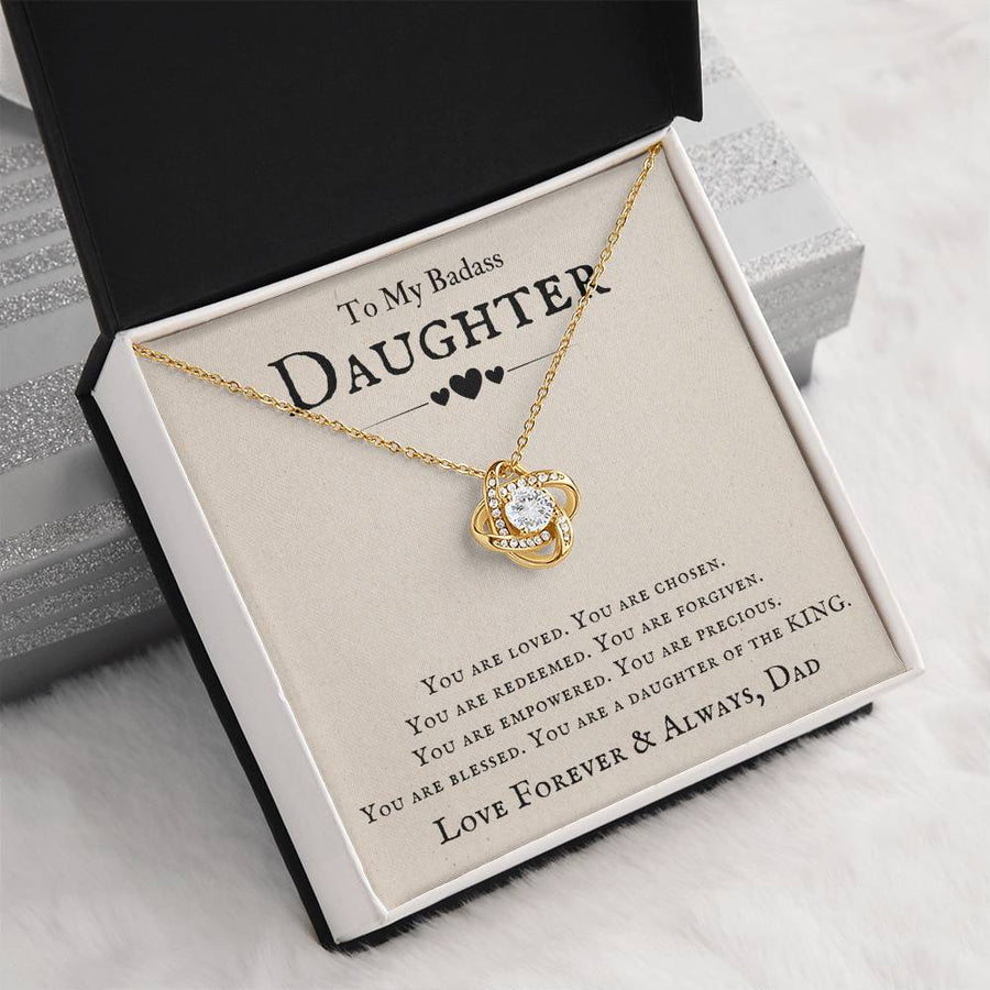 To My Badass Daughter Necklace from Dad, You Are Loved, Chosen, You Are a Daughter of the King