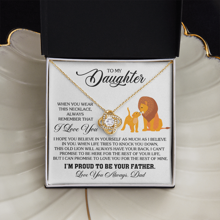 To My Daughter Necklace from Dad, Birthday Gifts for Daughter, I'm Proud to Be Your Father