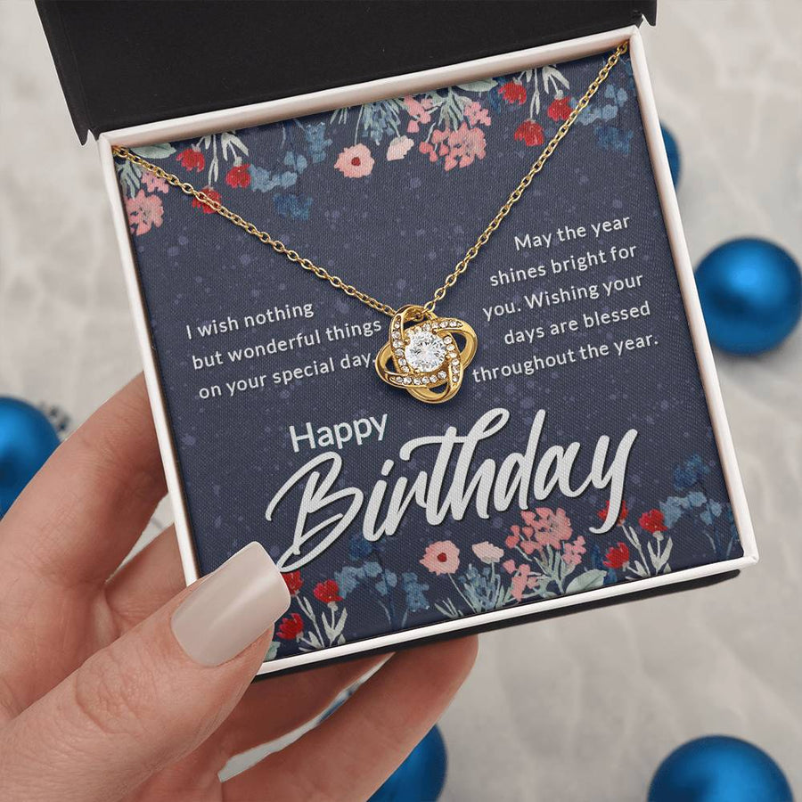 Birthday Gifts for Her, Birthday Love Knot Necklace for Women
