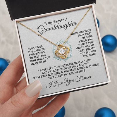 Load image into Gallery viewer, To My Granddaughter Necklace, Sometimes It&amp;#39;s Hard to Find Words to Tell You How Much You Mean to Me
