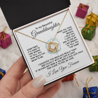 Load image into Gallery viewer, To My Granddaughter Necklace, Sometimes It&amp;#39;s Hard to Find Words to Tell You How Much You Mean to Me
