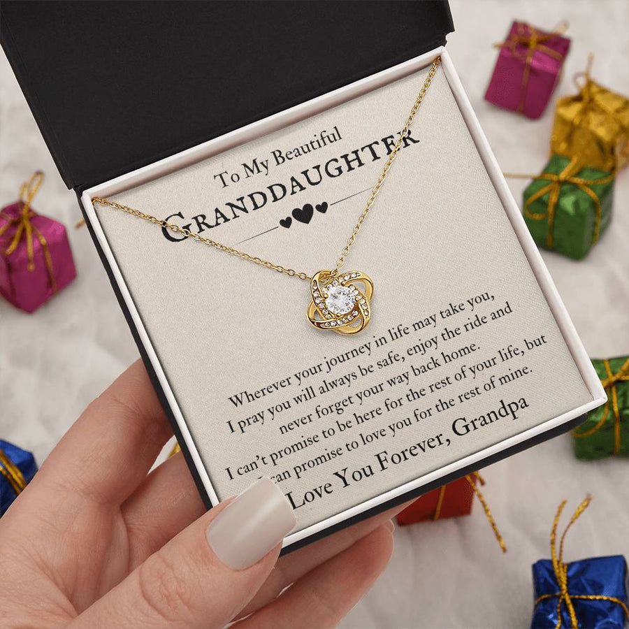 To My Beautiful Granddaughter Necklace from Grandpa, Never Forget Your Way Back Home