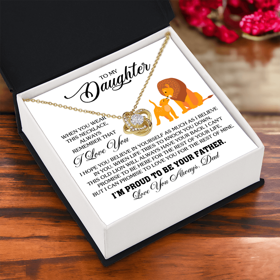 To My Daughter Necklace from Dad, Birthday Gifts for Daughter, I'm Proud to Be Your Father