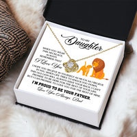 Load image into Gallery viewer, To My Daughter Necklace from Dad, Birthday Gifts for Daughter, I&#39;m Proud to Be Your Father
