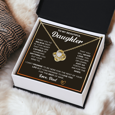 Load image into Gallery viewer, To My Daughter Love Knot Necklace Gift From Mom with Message Card &amp;amp; Gift Box
