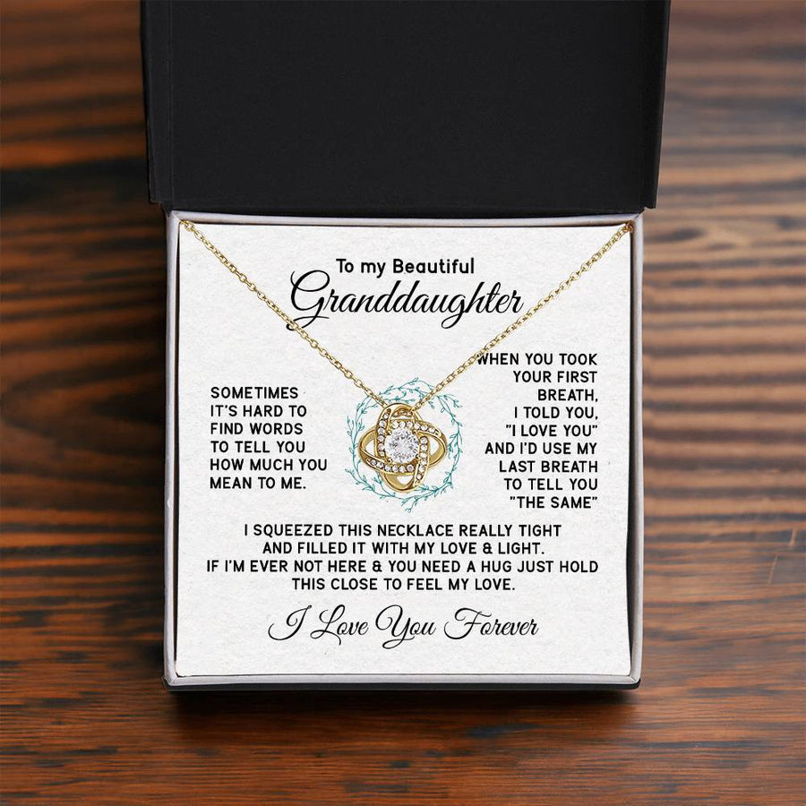To My Granddaughter Necklace, Sometimes It's Hard to Find Words to Tell You How Much You Mean to Me