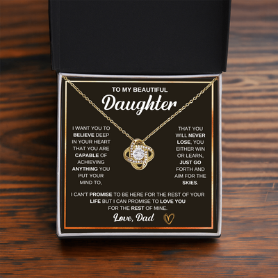 Load image into Gallery viewer, To My Daughter Love Knot Necklace Gift From Mom with Message Card &amp;amp; Gift Box
