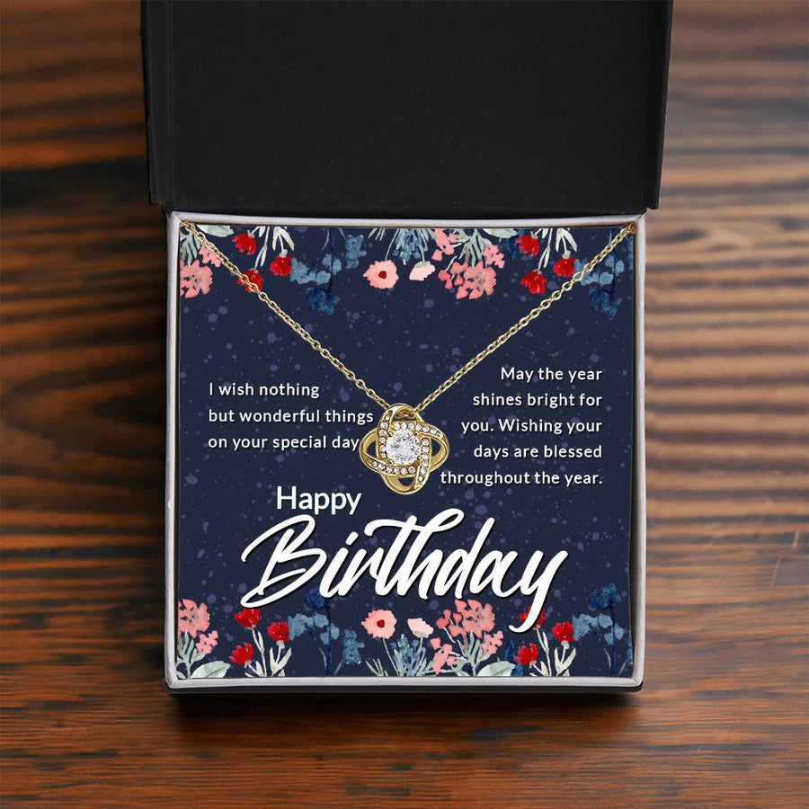 Birthday Gifts for Her, Birthday Love Knot Necklace for Women