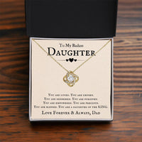 Load image into Gallery viewer, To My Badass Daughter Necklace from Dad, You Are Loved, Chosen, You Are a Daughter of the King
