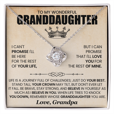 Load image into Gallery viewer, To My Granddaughter Necklace from Grandpa, Life Is a Journey Full of Challenges Just Do Your Best
