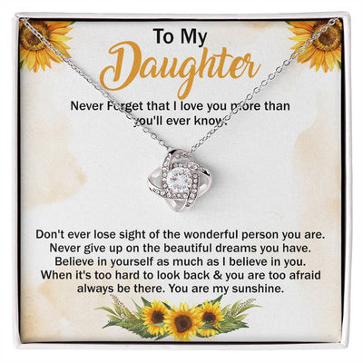 Load image into Gallery viewer, To My Daughter Necklace Gift from Mom, Never Forget That You Are My Sunshine
