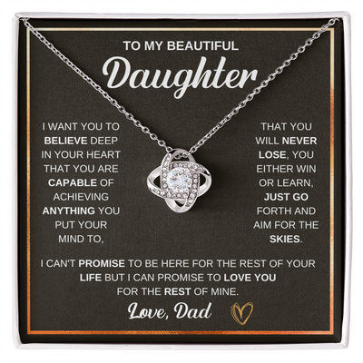 Load image into Gallery viewer, To My Daughter Love Knot Necklace Gift From Mom with Message Card &amp;amp; Gift Box
