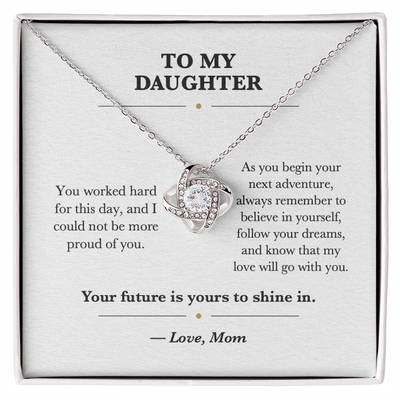 Load image into Gallery viewer, To My Daughter Graduation Love Knot Necklace Gift from Mom
