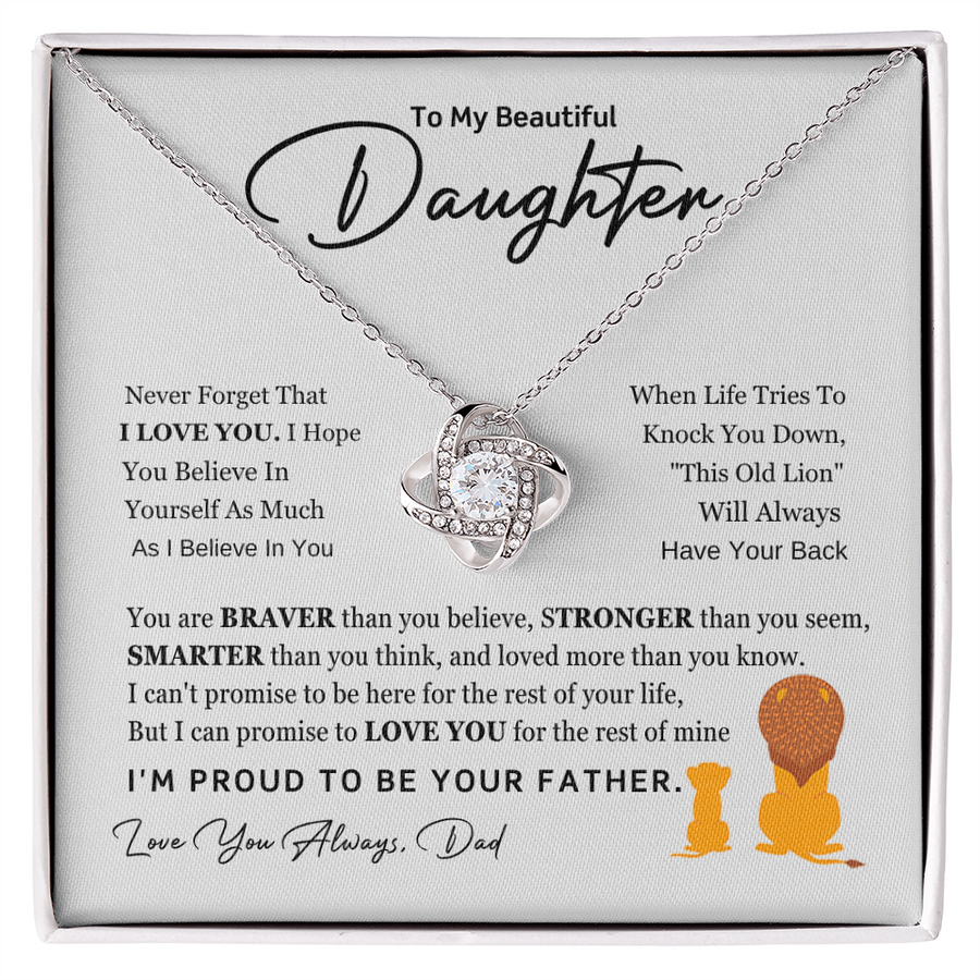To My Daughter Necklace from Dad with Heartfelt Message, Daughter Birthday Present from Dad