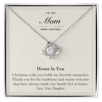 Load image into Gallery viewer, To My Mom Christmas Love Knot Necklace – Home Is You
