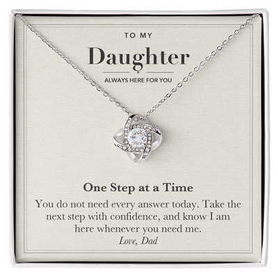 Load image into Gallery viewer, To My Daughter Encouragement Love Knot Necklace – One Step at a Time
