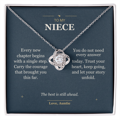 Load image into Gallery viewer, To My Niece, Your Next Chapter - Love Knot Necklace
