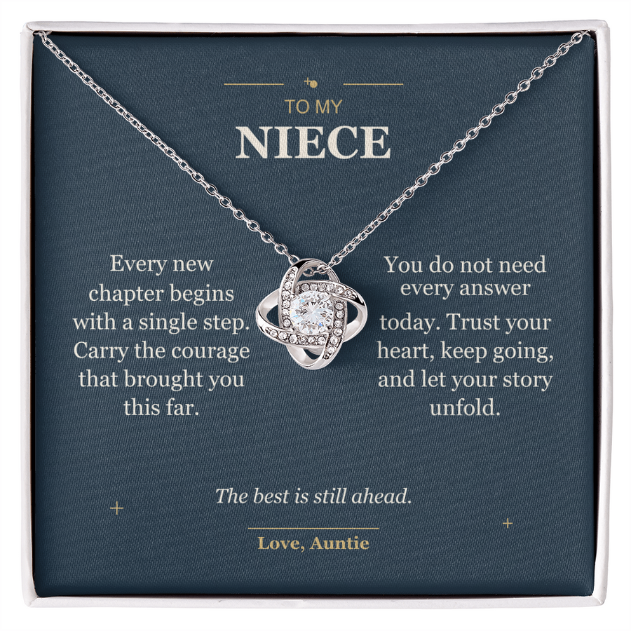 To My Niece, Your Next Chapter - Love Knot Necklace
