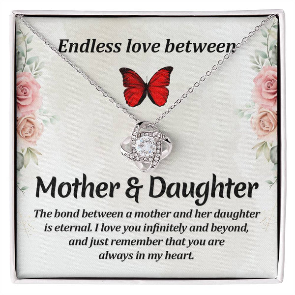 Matching Mother Daughter Gifts, Love Knot Necklace Endless Love Between Mother and Daughter