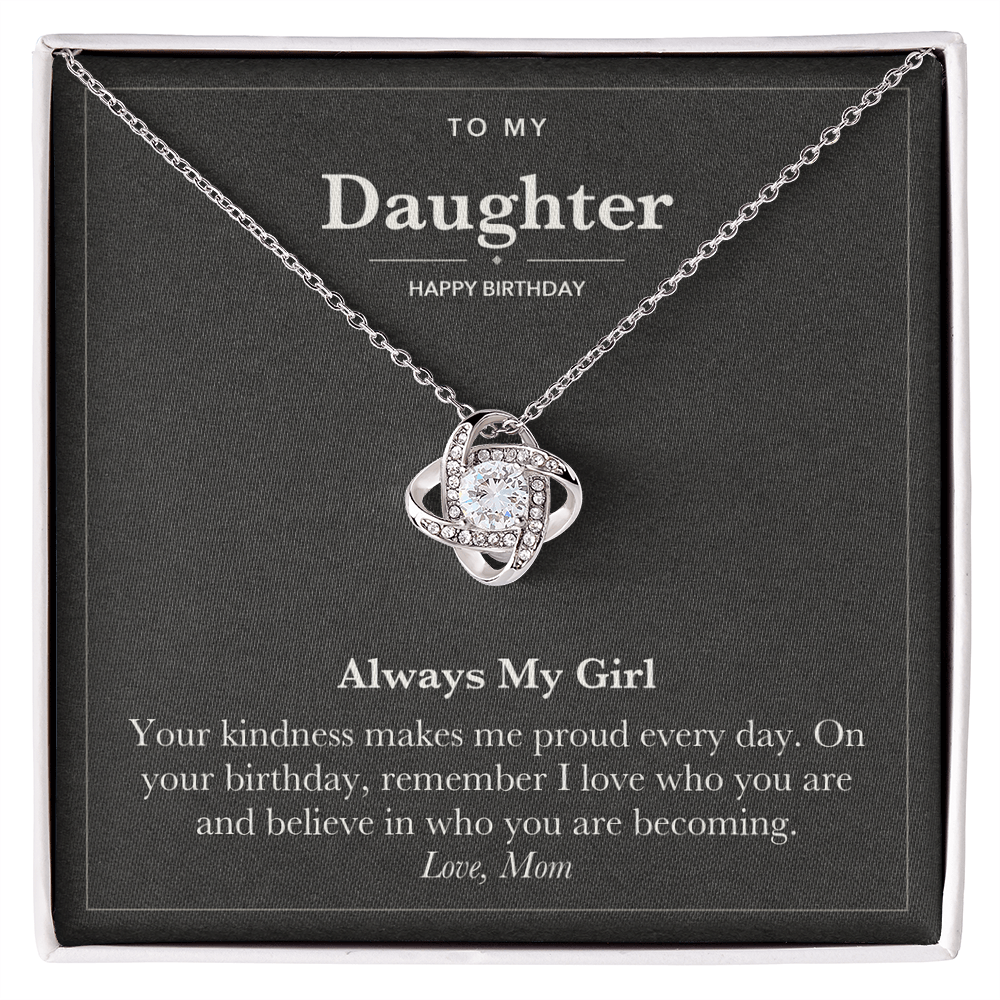 To My Daughter Birthday Love Knot Necklace – Always My Girl