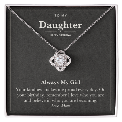 Load image into Gallery viewer, To My Daughter Birthday Love Knot Necklace – Always My Girl
