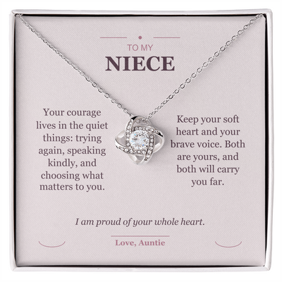 Load image into Gallery viewer, To My Niece, The Brave Little Things - Love Knot Necklace
