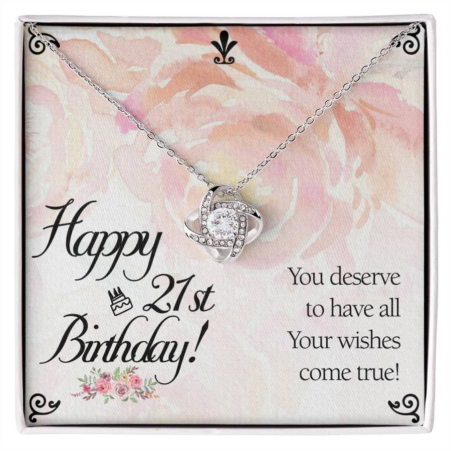 Unique 21st Birthday Gifts for Her, 21st Birthday Gifts for Her, Love Knot Necklace Gifts