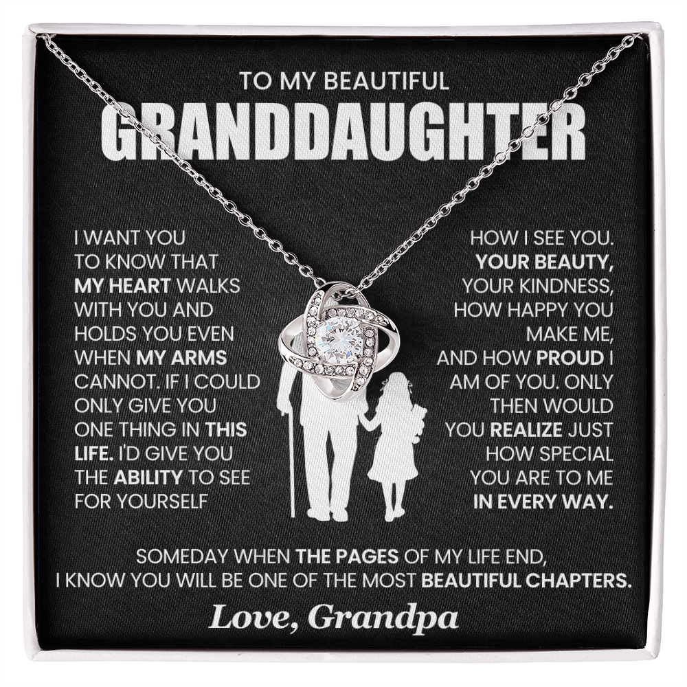 To My Granddaughter Necklace from Grandpa, Unique Birthday Gifts for Granddaughter from Grandpa