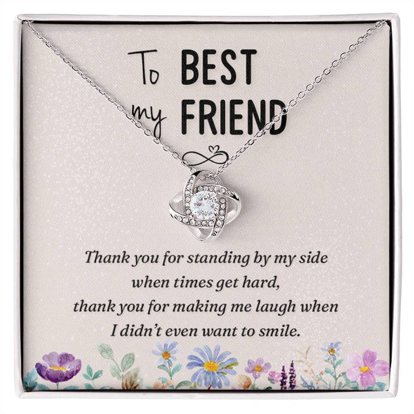 Best Friend Gifts for Birthday, Friendship Knot Necklace Silver, Meaningful Friendship Gifts