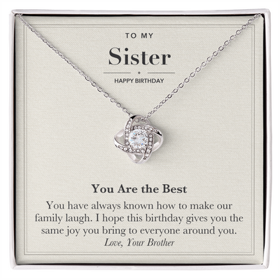 Load image into Gallery viewer, To My Sister Birthday Love Knot Necklace – You Are the Best
