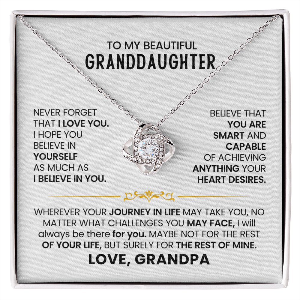 To My Beautiful Granddaughter Necklace, Believe in Yourself as Much as I Believe in You