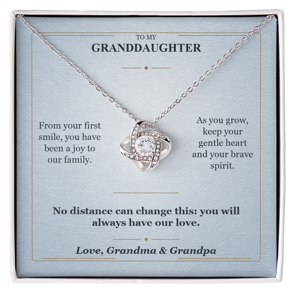 To My Granddaughter Love Knot Necklace from Grandparents | Forever Loved