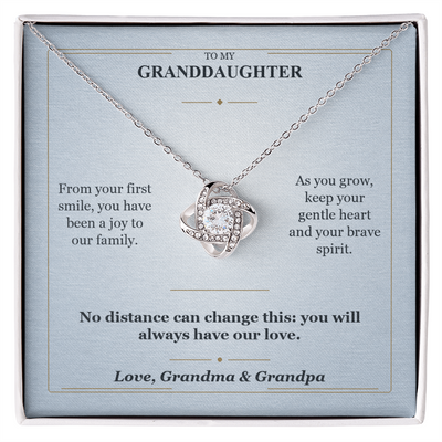 Load image into Gallery viewer, To My Granddaughter Love Knot Necklace from Grandparents | Forever Loved
