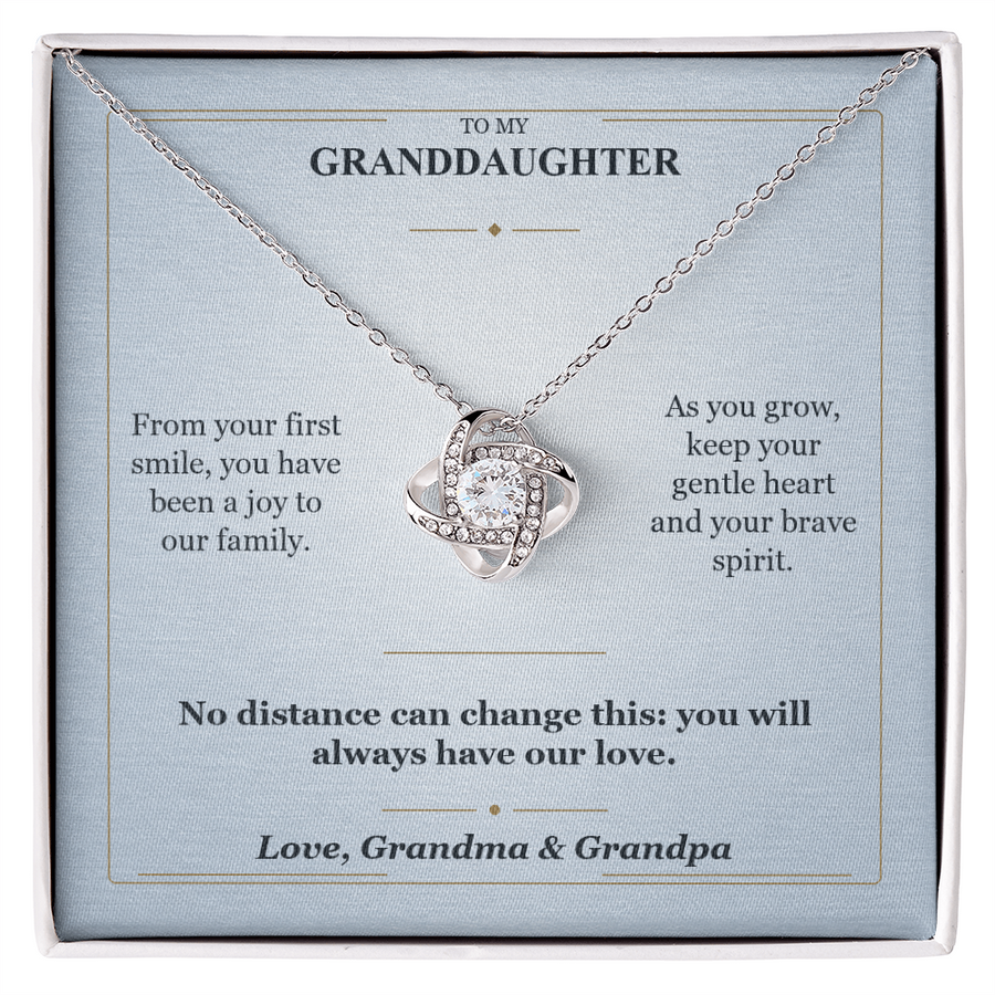 To My Granddaughter Love Knot Necklace from Grandparents | Forever Loved