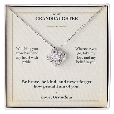 Load image into Gallery viewer, To My Granddaughter Love Knot Necklace from Grandma | Believe in You Gift
