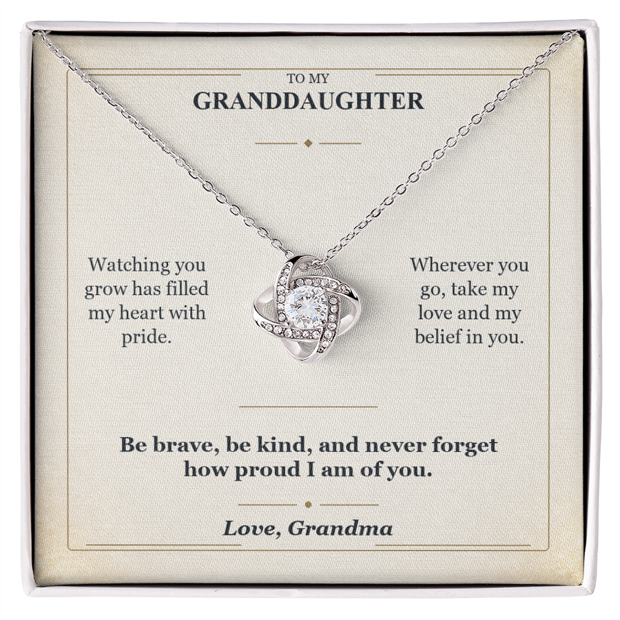 To My Granddaughter Love Knot Necklace from Grandma | Believe in You Gift