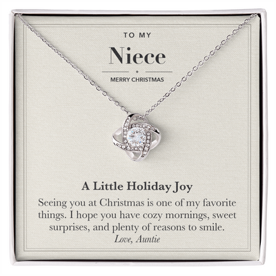 Load image into Gallery viewer, To My Niece Christmas Love Knot Necklace – A Little Holiday Joy
