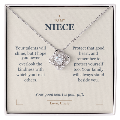 Load image into Gallery viewer, To My Niece, Keep Your Kindness - Love Knot Necklace
