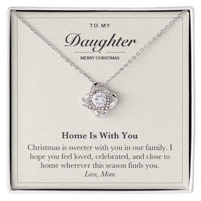 Load image into Gallery viewer, To My Daughter Christmas Love Knot Necklace – Home Is With You

