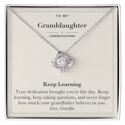 Load image into Gallery viewer, To My Granddaughter Graduation Love Knot Necklace – Keep Learning
