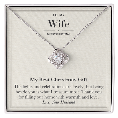 Load image into Gallery viewer, To My Wife Christmas Love Knot Necklace – My Best Christmas Gift
